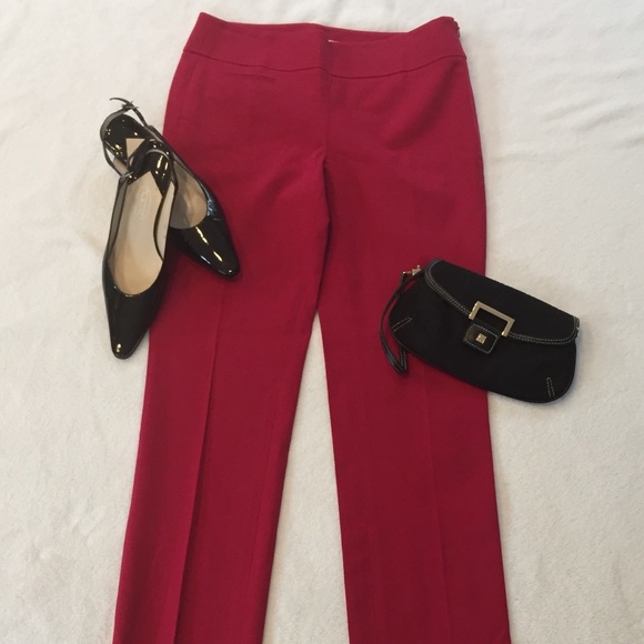 Ann Taylor Red KATE Dress Pants Slacks 4 EUC - Picture 1 of 7